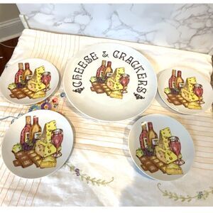 Vintage Shafford China Cheese & Crackers serving plate & snack plates